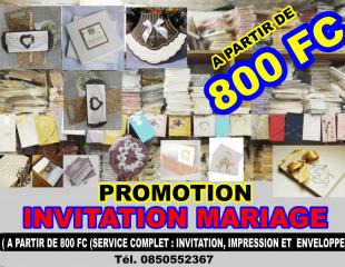 Promotion invitation mariage